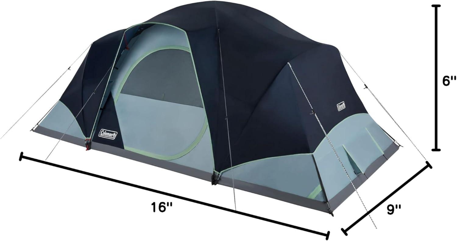 imageColeman Skydome XL Large Family Tent with 5 Minute Setup Weatherproof 812 Person Tent with Rainfly ampamp Carry Bag Fits Multiple Queen Airbeds Made of PFASFree MaterialsContains Pfas
