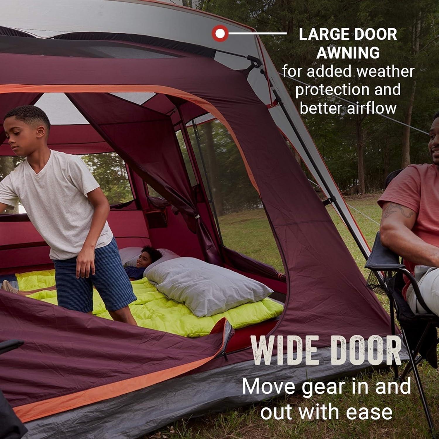 imageColeman Skylodge 10Person Family Tent Weatherproof XL Tent with Rainfly ampamp Room Divider Fits 4 QueenSized Airbeds Made of PFASFree MaterialsContains Pfas