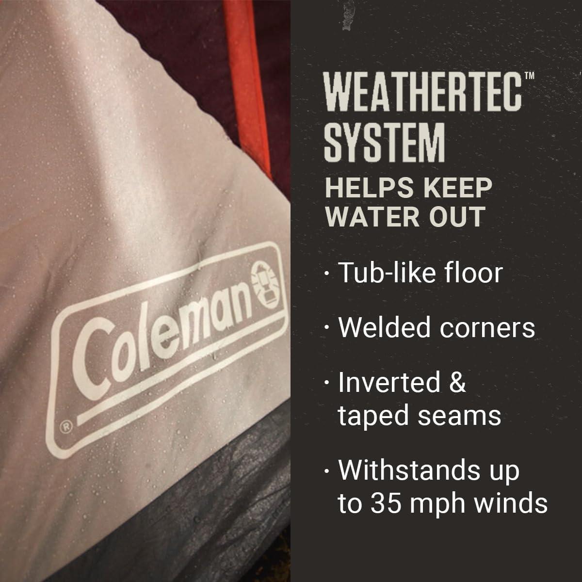 imageColeman Skylodge 10Person Family Tent Weatherproof XL Tent with Rainfly ampamp Room Divider Fits 4 QueenSized Airbeds Made of PFASFree MaterialsPfasfree