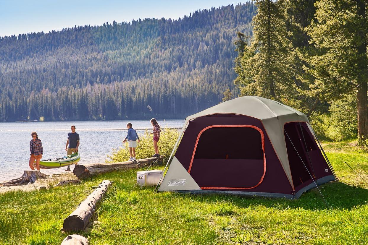 imageColeman Skylodge 10Person Family Tent Weatherproof XL Tent with Rainfly ampamp Room Divider Fits 4 QueenSized Airbeds Made of PFASFree MaterialsPfasfree