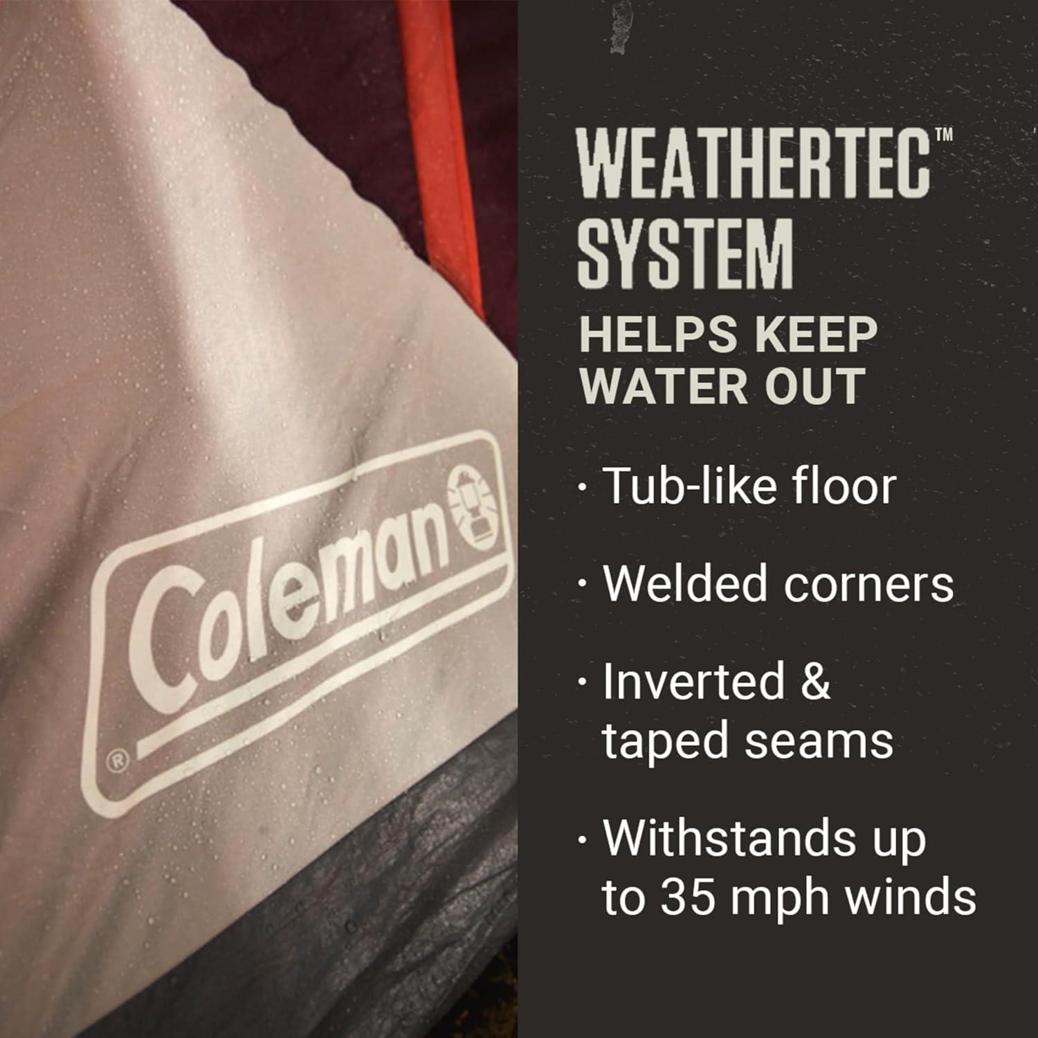 imageColeman Skylodge Instant Tent with Rainfly 468 Person Family Tent Sets Up in a Minute Includes PreAttached Poles ampamp Carry Bag Made of PFASFree Materials8person