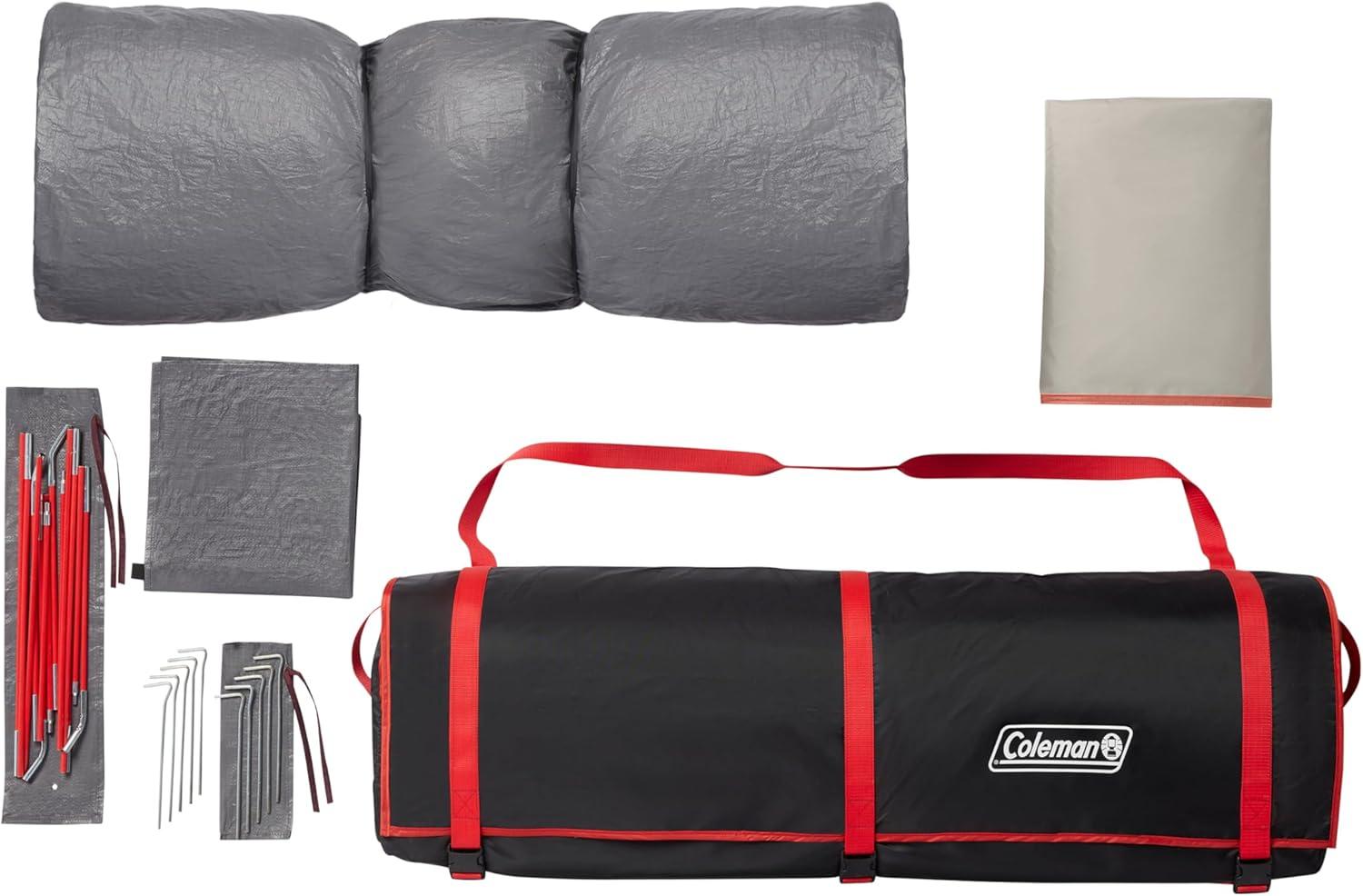 imageColeman Skylodge Instant Tent with Rainfly 468 Person Family Tent Sets Up in a Minute Includes PreAttached Poles ampamp Carry Bag Made of PFASFree Materials6person