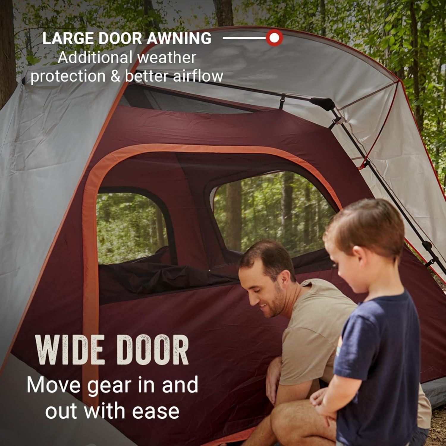 imageColeman Skylodge Instant Tent with Rainfly 468 Person Family Tent Sets Up in a Minute Includes PreAttached Poles ampamp Carry Bag Made of PFASFree Materials4person