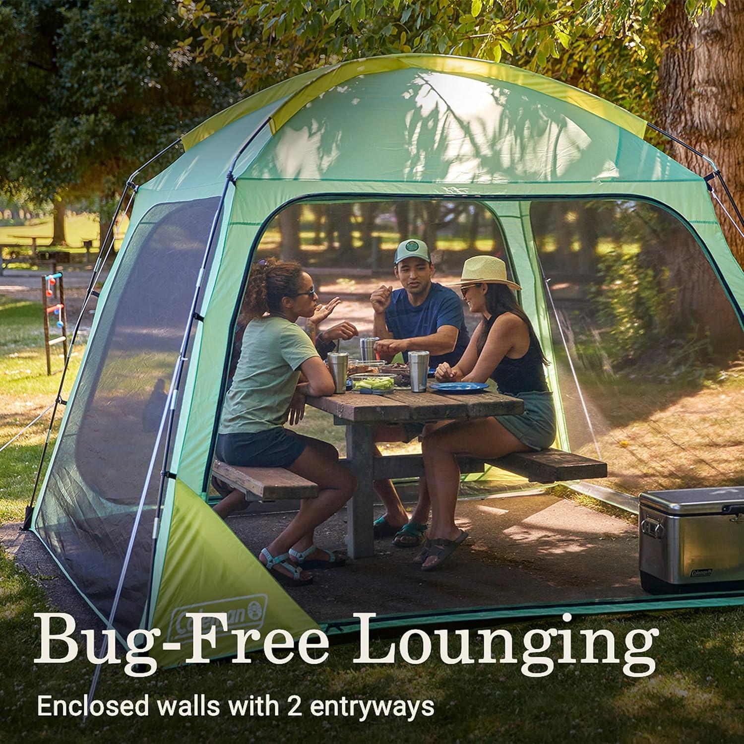 imageColeman Skyshade Screen Dome Canopy Tent 8x810x10ft Portable Screen Shelter with Easy Setup for BugFree Lounging Great for Beach Yard Picnic Park Camping ampamp MoreMoss