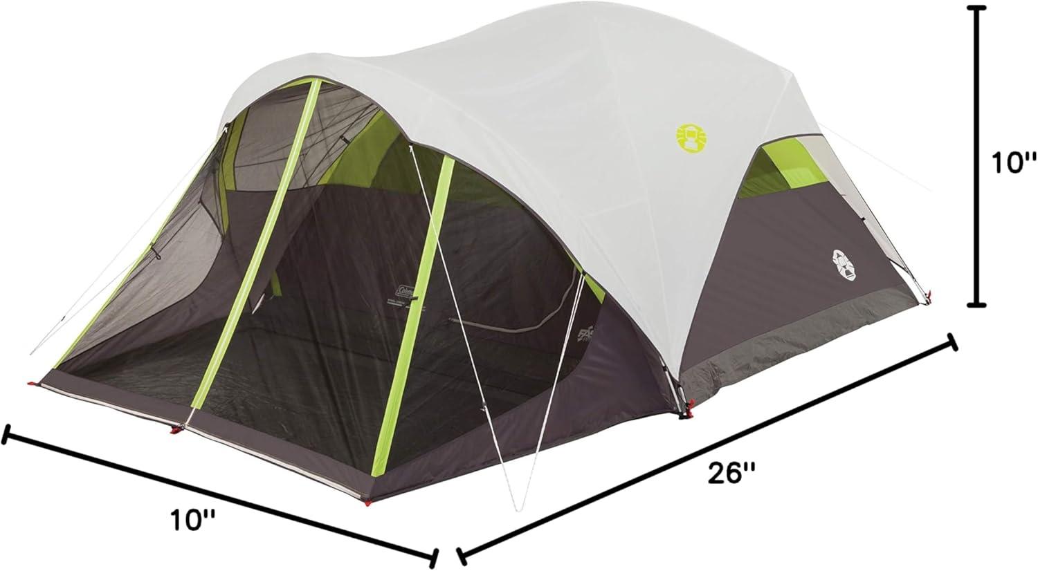 imageColeman Steel Creek 6Person Tent with Screened Porch ampamp Integrated Rainfly Weatherproof Tent with Screen Room Sets Up in Minutes Fits QueenSize AirbedContains Pfas
