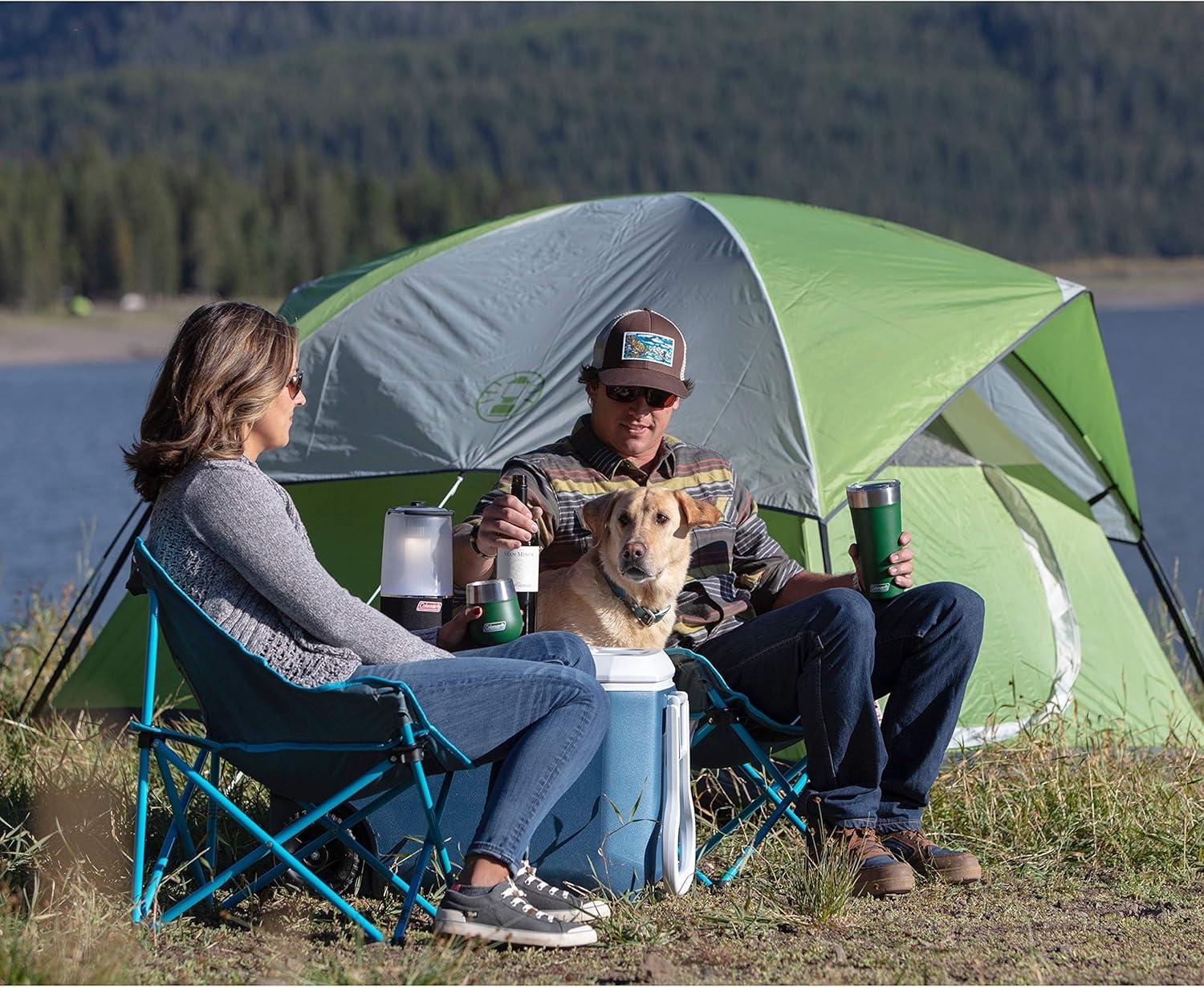 imageColeman Sundome Camping Tent with Rainfly 2346 Person Tent Sets Up in 10 Mins Weatherproof Shelter for Camping Festivals Backyard Sleepovers ampamp MorePalm Green