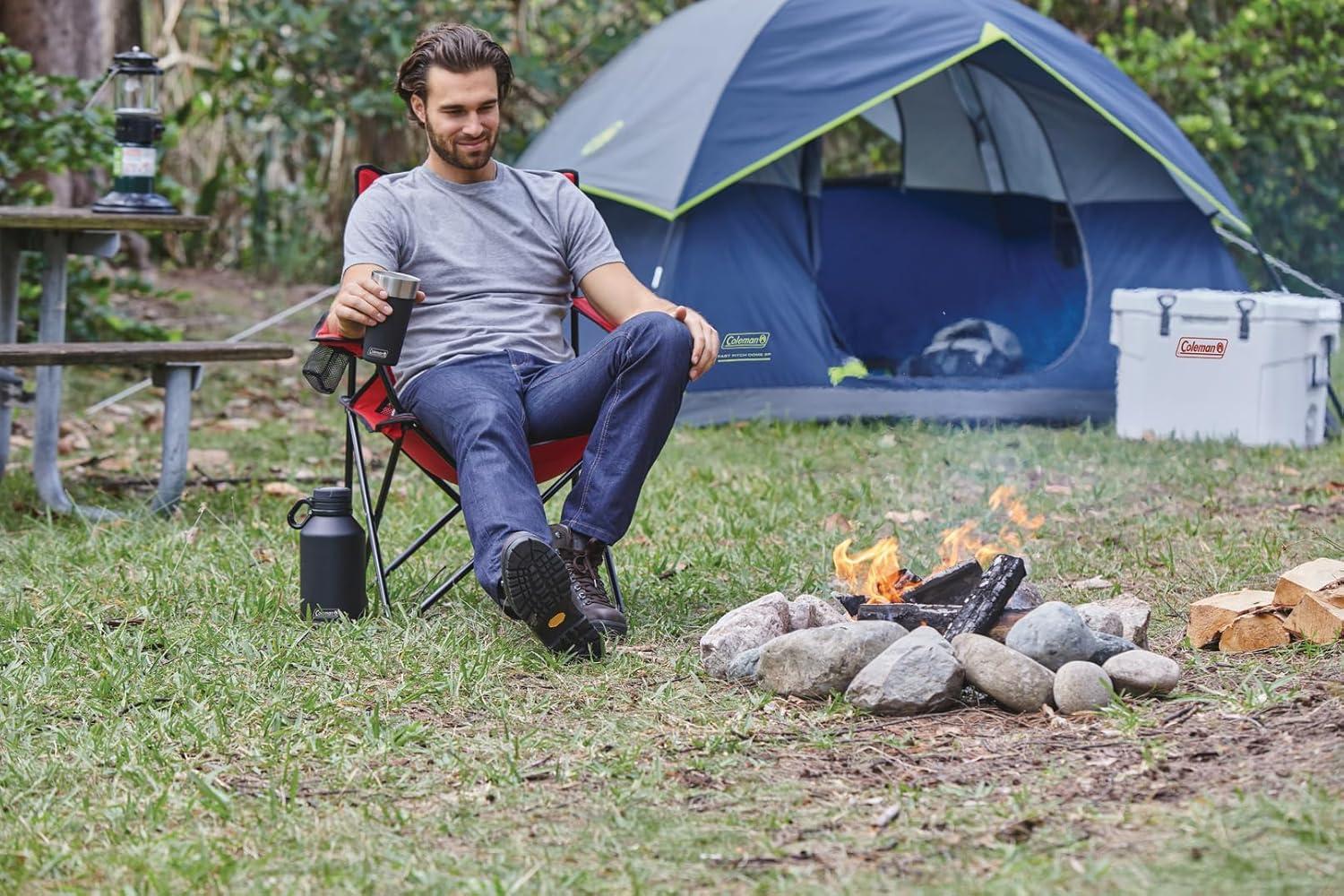 imageColeman Sundome Camping Tent with Rainfly 2346 Person Tent Sets Up in 10 Mins Weatherproof Shelter for Camping Festivals Backyard Sleepovers ampamp MoreNavy Blue