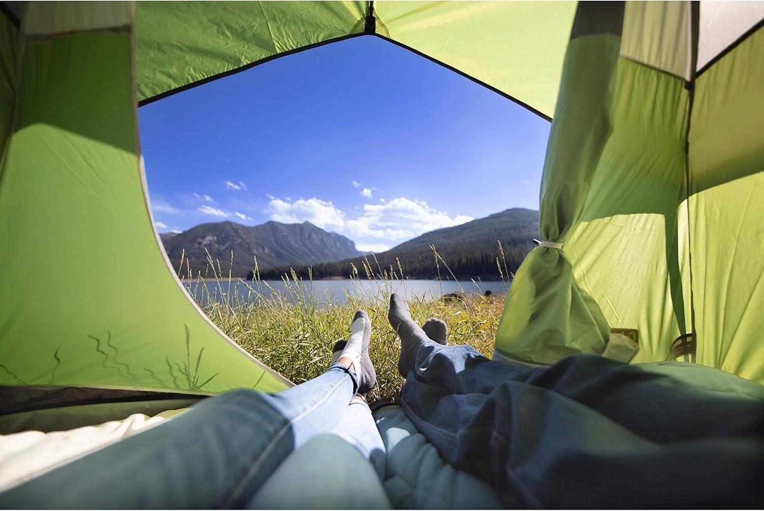 imageColeman Sundome Camping Tent with Rainfly 2346 Person Tent Sets Up in 10 Mins Weatherproof Shelter for Camping Festivals Backyard Sleepovers ampamp MorePalm Green
