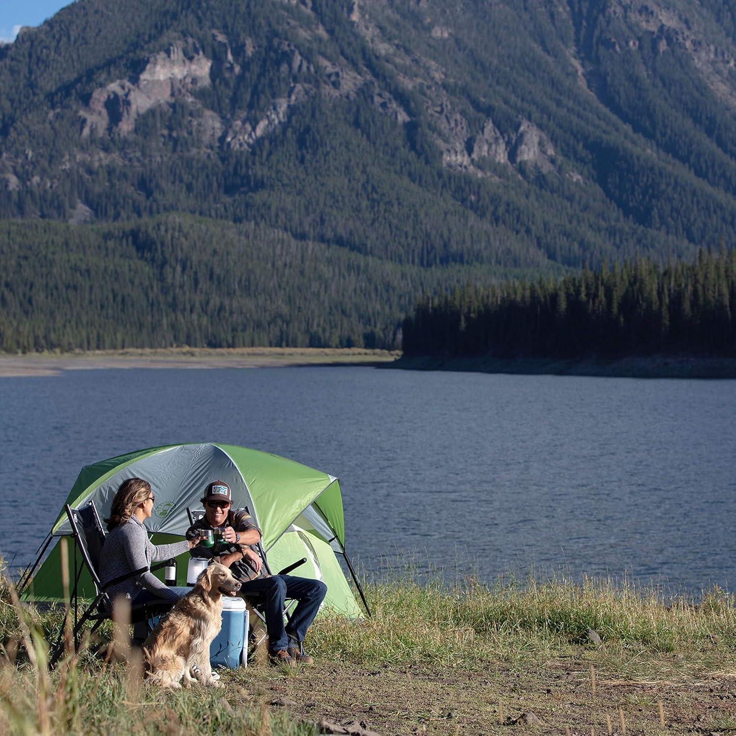 imageColeman Sundome Camping Tent with Rainfly 2346 Person Tent Sets Up in 10 Mins Weatherproof Shelter for Camping Festivals Backyard Sleepovers ampamp MorePalm Green