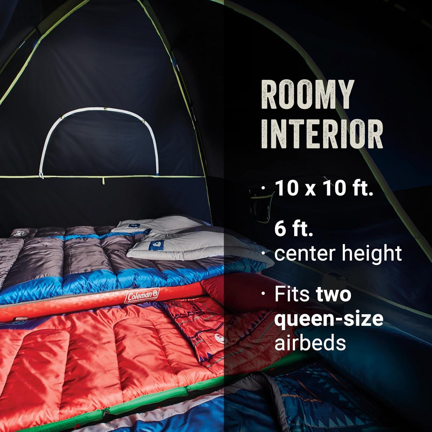 imageColeman Sundome Dark Room 46 Person Tent Blocks 90 of Sunlight to Keep Inside Cool Weatherproof Tent with Rainfly Sets Up in Minutes6Person