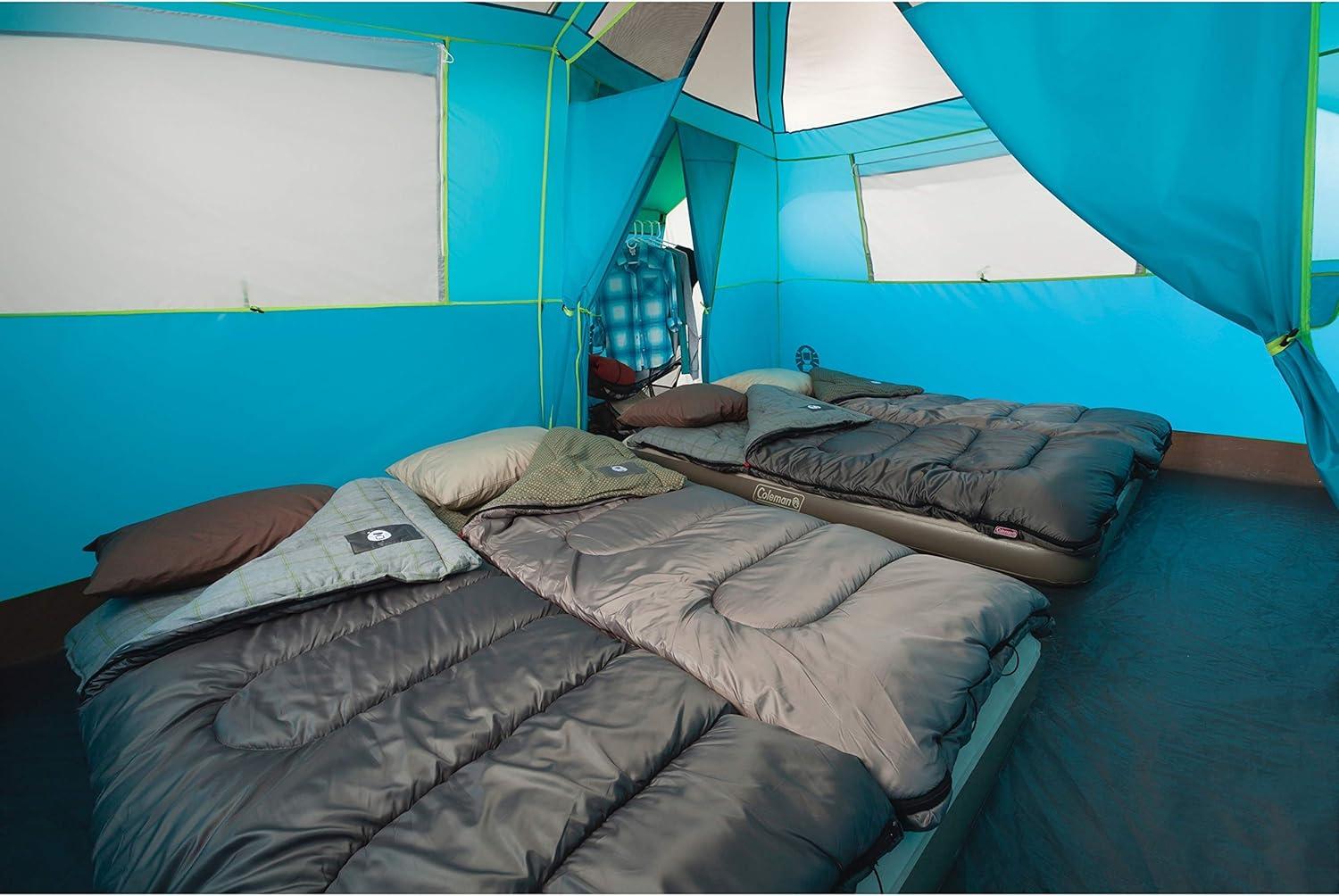imageColeman Tenaya Lake 8Person Cabin Tent with Builtin Closet FastPitch Tent Sets Up in Under 10 Mins Family Tent with Rainfly ampamp Wheeled Carry BagContemporary