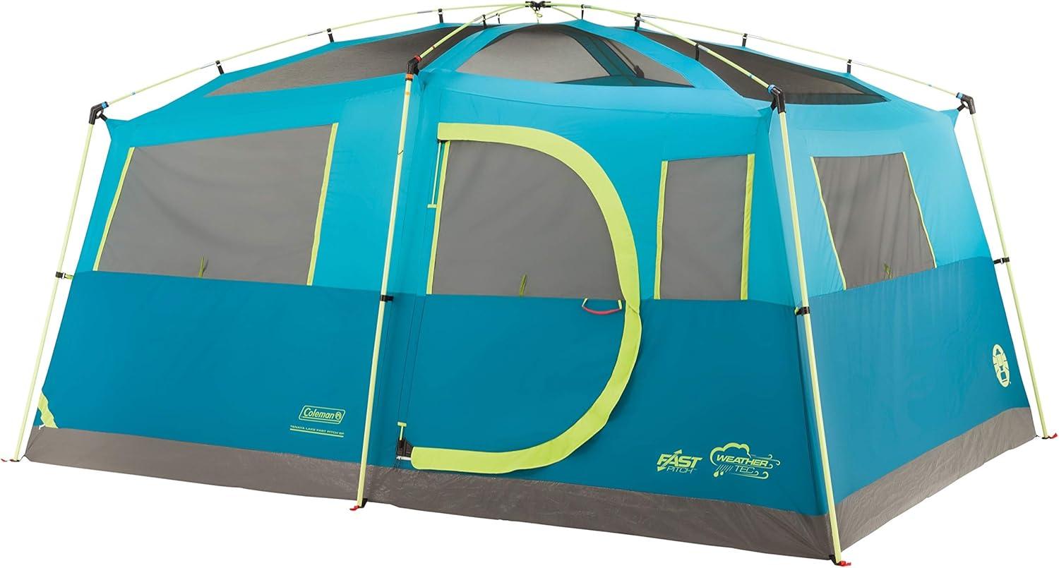 imageColeman Tenaya Lake 8Person Cabin Tent with Builtin Closet FastPitch Tent Sets Up in Under 10 Mins Family Tent with Rainfly ampamp Wheeled Carry BagContemporary