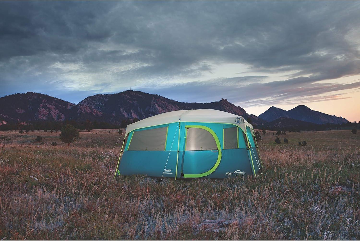 imageColeman Tenaya Lake 8Person Cabin Tent with Builtin Closet FastPitch Tent Sets Up in Under 10 Mins Family Tent with Rainfly ampamp Wheeled Carry BagContemporary