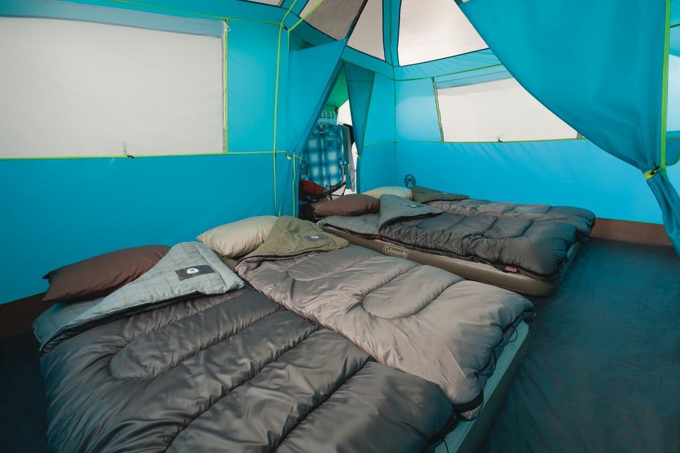 imageColeman Tenaya Lake 8Person Cabin Tent with Builtin Closet FastPitch Tent Sets Up in Under 10 Mins Family Tent with Rainfly ampamp Wheeled Carry BagPfasfree