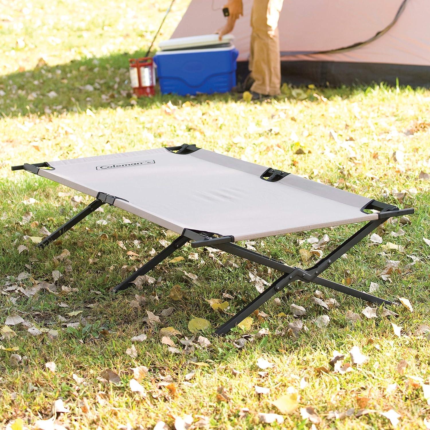 imageColeman Trailhead II Large Folding Cot with Easy Setup ampamp Takedown Supports Adults up to 6ft 2in or 300lbs Great for Camping Lounging Elevated Sleeping Guests ampamp MoreMilitary Camping Cot