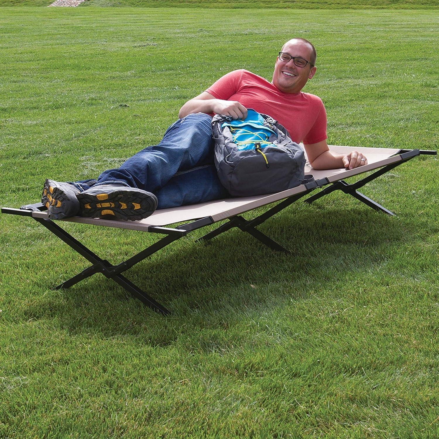 imageColeman Trailhead II Large Folding Cot with Easy Setup ampamp Takedown Supports Adults up to 6ft 2in or 300lbs Great for Camping Lounging Elevated Sleeping Guests ampamp MoreMilitary Camping Cot