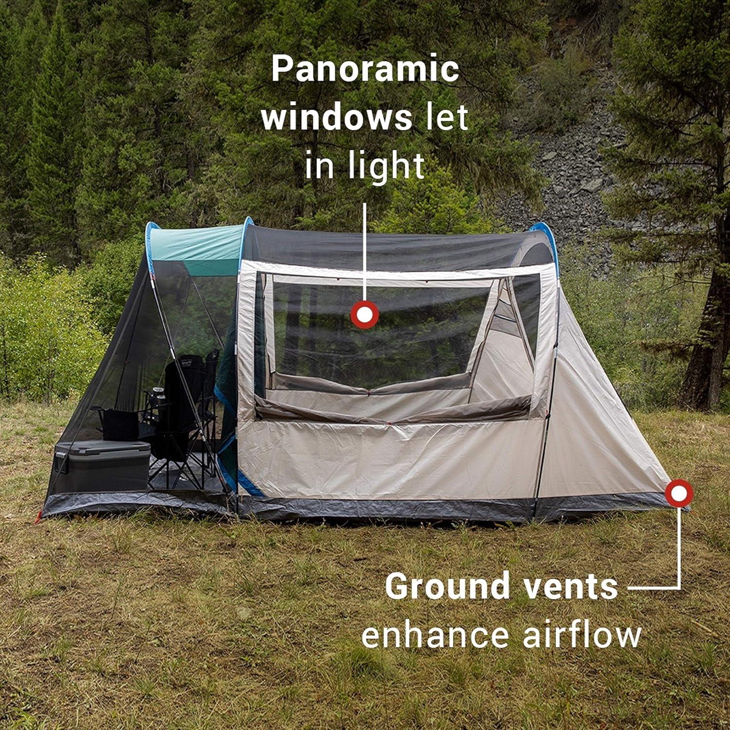 imageColeman Weatherproof 4Person Cabin Tent with Screened Porch Screen Room Adds 35 More Space Rainfly Included 10Minute SetupContains Pfas