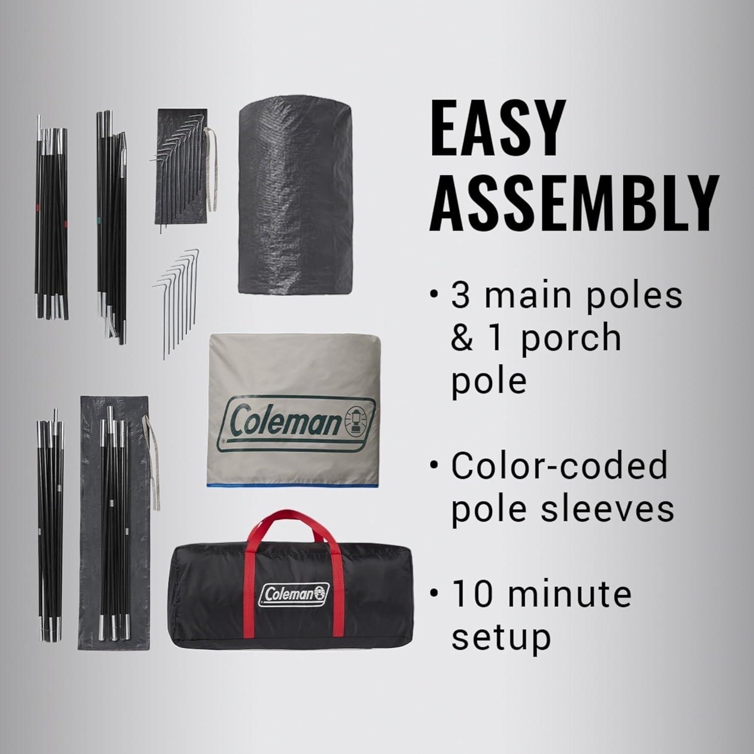 imageColeman Weatherproof 4Person Cabin Tent with Screened Porch Screen Room Adds 35 More Space Rainfly Included 10Minute SetupPfasfree