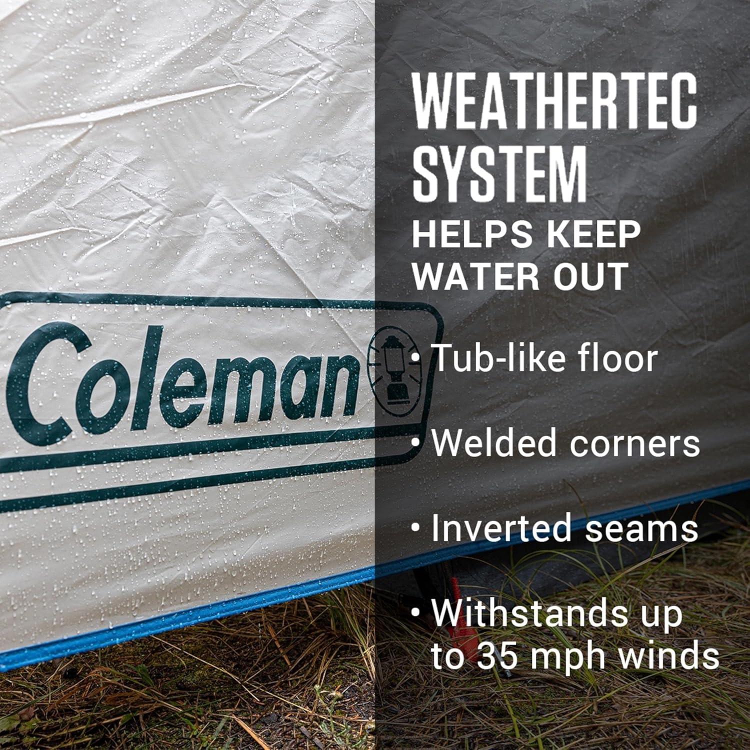 imageColeman Weatherproof 4Person Cabin Tent with Screened Porch Screen Room Adds 35 More Space Rainfly Included 10Minute SetupPfasfree