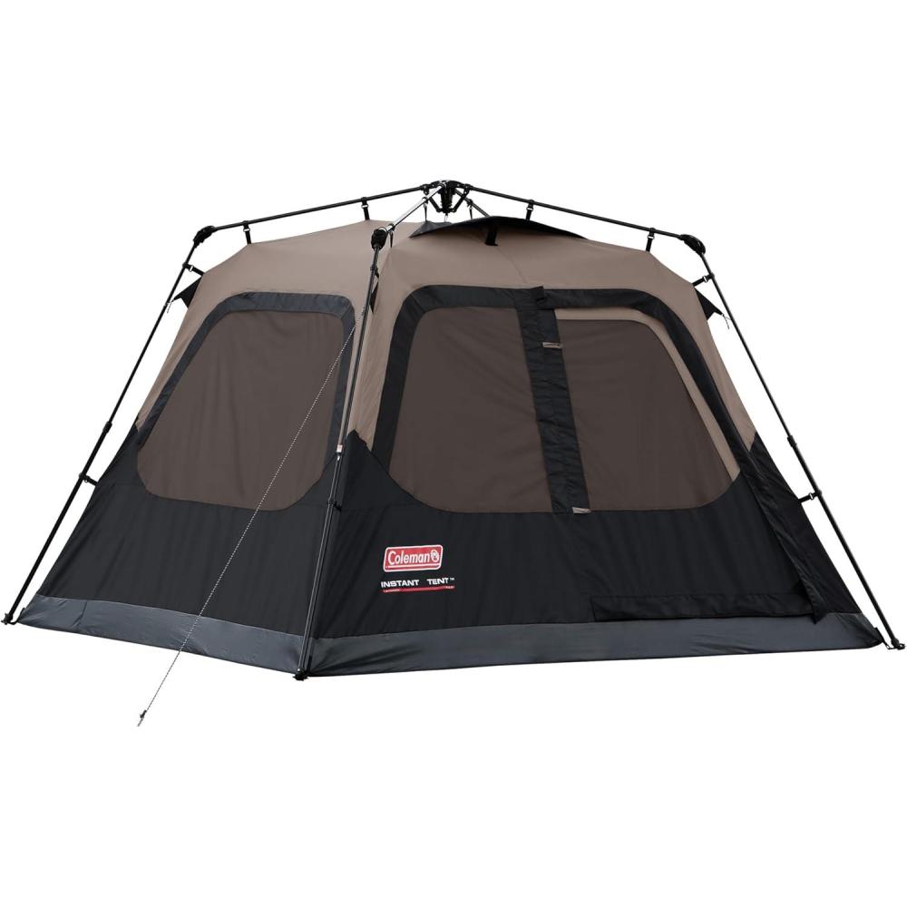 imageColeman 46810 Person Instant Camping Tent with 1Minute Setup Large Family Tent with PreAttached Poles Air Vent ampamp Carry Bag Sets Up in About 60 SecondsPFASFree