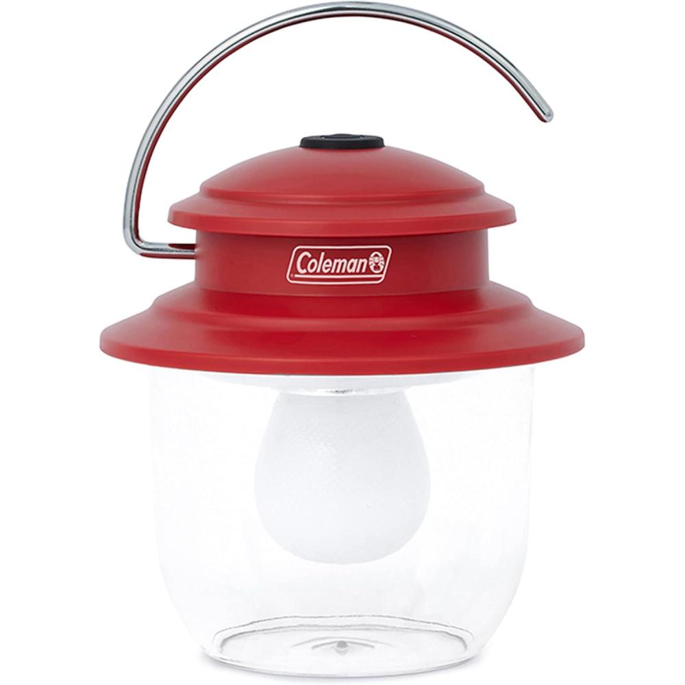 imageColeman Classic LED Lantern 300L500L Handheld Lantern with Hanging Handle Durable ampamp WaterResistant with Long Runtime for Camping Emergencies ampamp atHome UsageRed