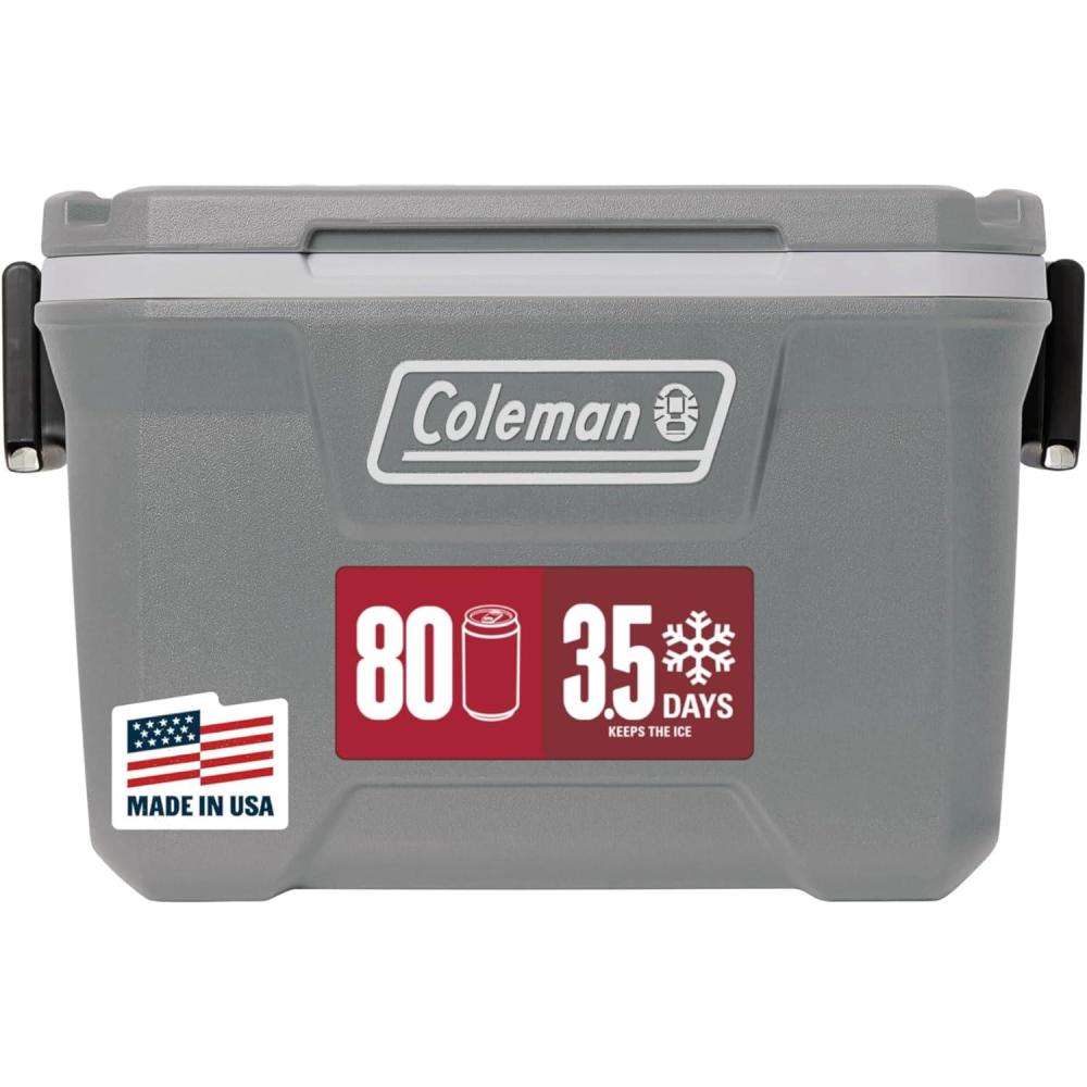 imageColeman Classic Series Insulated Portable Cooler LeakResistant Outdoor Hard Cooler Keeps Ice up to 5 Days 5270120150 QuartRock Grey