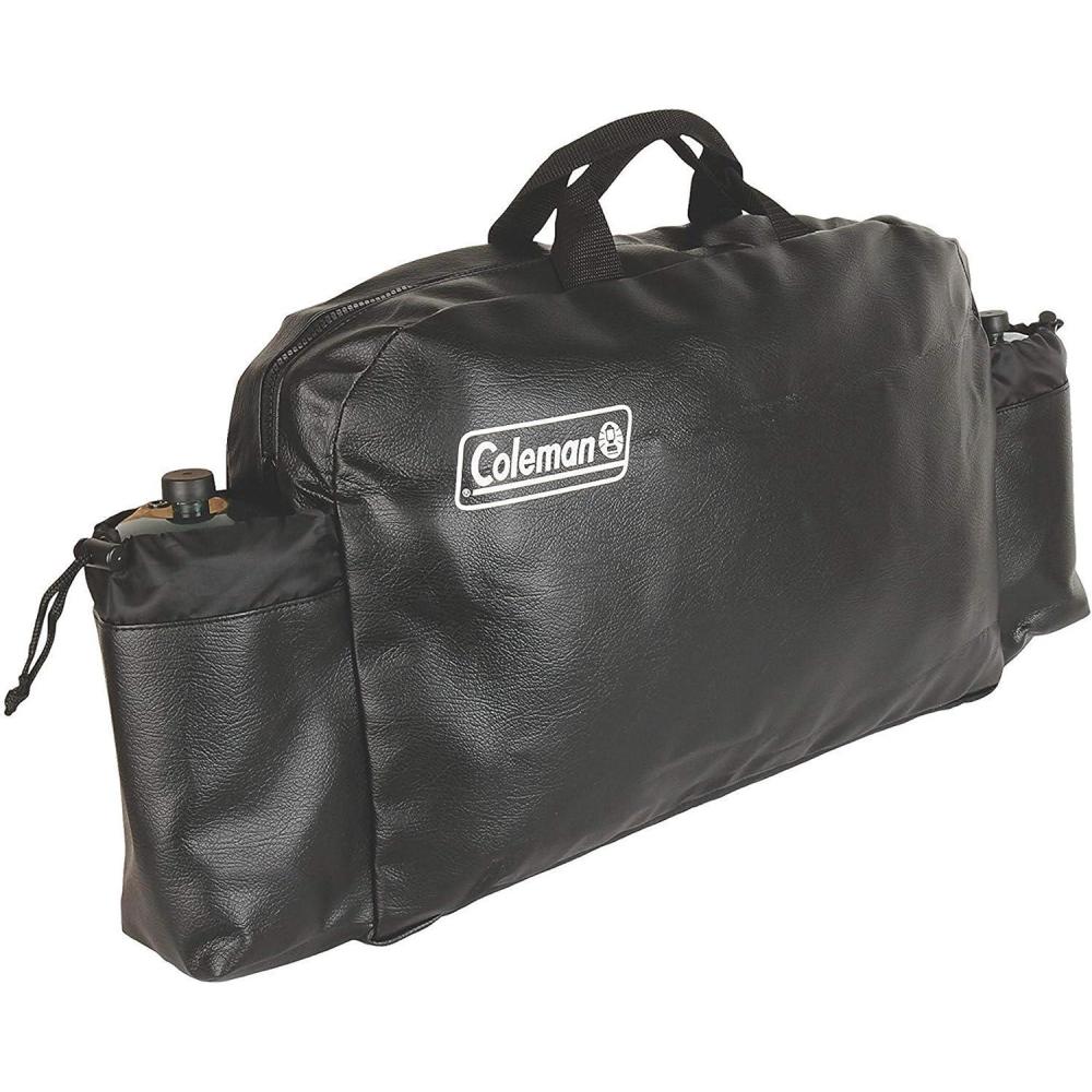 imageColeman Large Stove Protective Cover ampamp Carry Case Fits Most GrillsStoves 2 Large Side Pockets for Fuel CannistersBlack