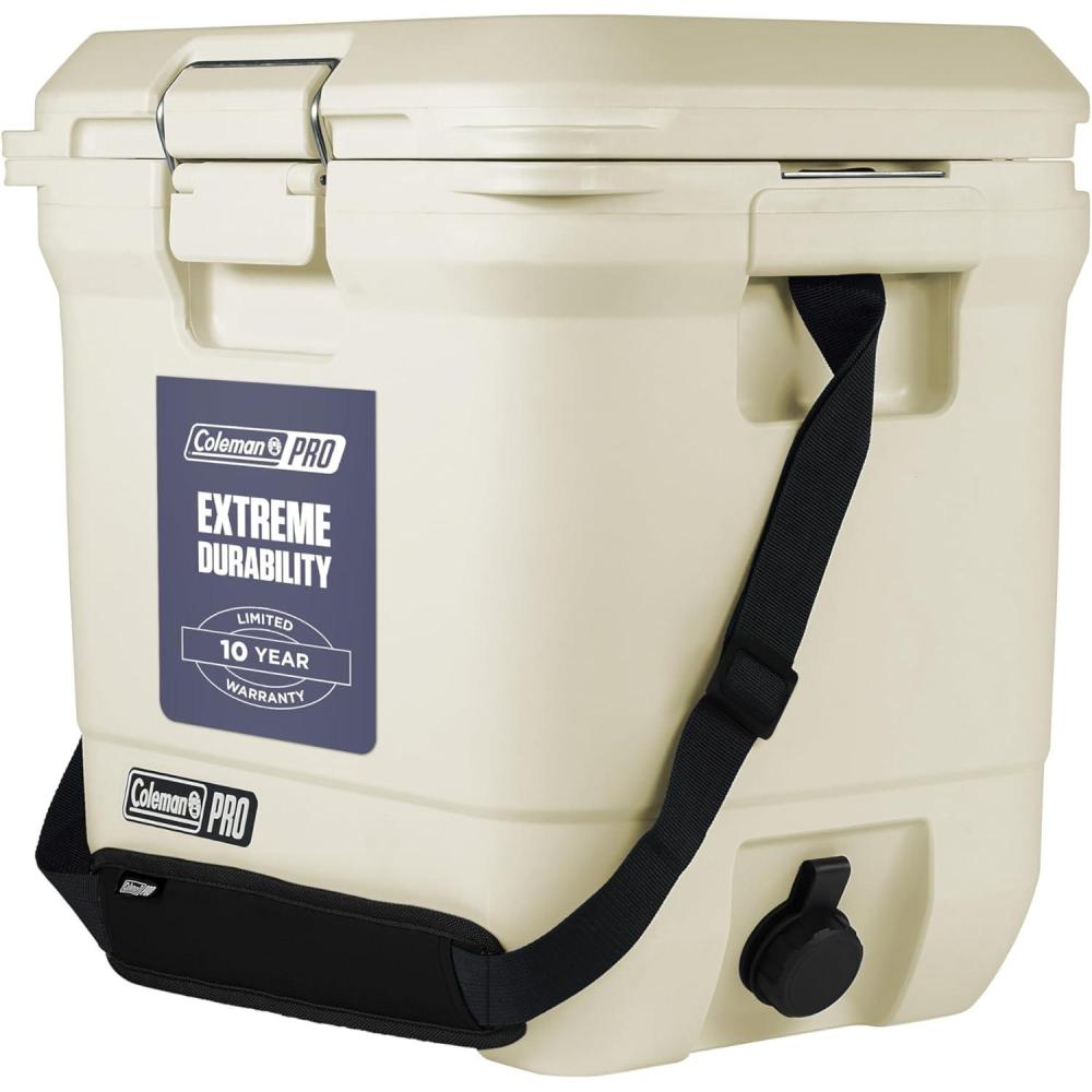 imageColeman Pro HeavyDuty 25qt UltraLight Premium Hard Cooler ExtraThick Insulation Keeps Ice up to 3 Days 36Can CapacityDesert Sand