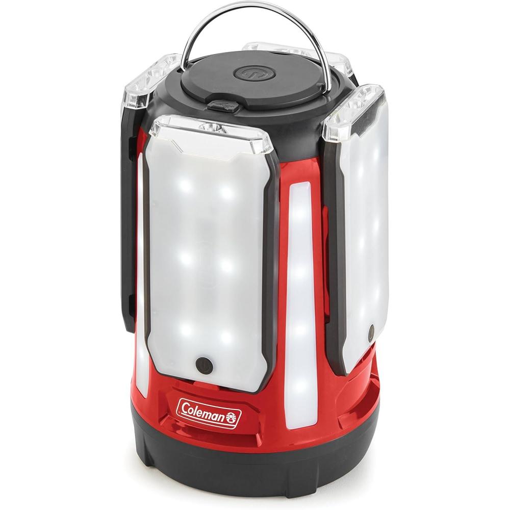 imageColeman Quad Panel 800L LED Lantern WaterResistant Lantern with 4 Removable Magnetic Light Panels ampamp USB Charging Port Great for Camping Hunting Emergencies ampamp More
