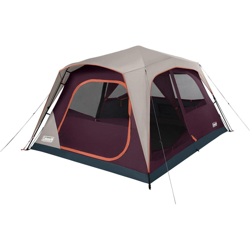 imageColeman Skylodge Instant Tent with Rainfly 468 Person Family Tent Sets Up in a Minute Includes PreAttached Poles ampamp Carry Bag Made of PFASFree Materials8person