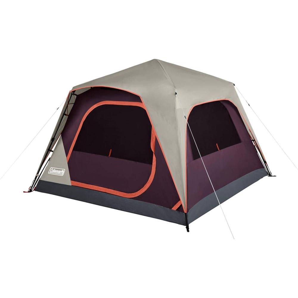 imageColeman Skylodge Instant Tent with Rainfly 468 Person Family Tent Sets Up in a Minute Includes PreAttached Poles ampamp Carry Bag Made of PFASFree Materials4person