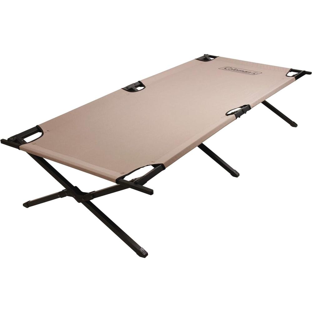 imageColeman Trailhead II Large Folding Cot with Easy Setup ampamp Takedown Supports Adults up to 6ft 2in or 300lbs Great for Camping Lounging Elevated Sleeping Guests ampamp MoreMilitary Camping Cot
