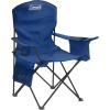 imageColeman Portable Camping Chair with 4Can Cooler Cushioned Seat ampamp Back with Side Pockets ampamp Cup Holder Carry Bag Included Great for Camping Tailgating Firepits Patio ampamp MoreBlue