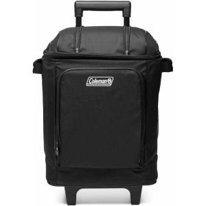 Coleman 42-Can Soft Rolling Cooler with Wheels, Leak-Proof Portable Insulated Chiller with 12+ Hour Ice Retention, Made with Recycled Materials(Black)