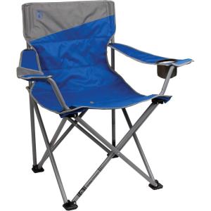 Coleman Big-N-Tall Camping Chair with Cup Holder & Side Pocket, Water-Resistant XL Outdoor Seat Supports up to 600 lbs, Great for Camping, Tailgating, Firepits, Patio, & More(Blue)