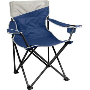 Coleman Big-N-Tall Camping Chair with Cup Holder & Side Pocket, Water-Resistant XL Outdoor Seat Supports up to 600 lbs, Great for Camping, Tailgating, Firepits, Patio, & More(Skyfall Blue)