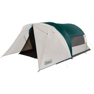 Coleman Cabin Camping Tent with Screened Porch, 4/6 Person Weatherproof Tent with Enclosed Screened Porch Option, Includes Rainfly, Carry Bag, Extra Storage, and 10 Minute Setup(6-person Enclosed Porch)