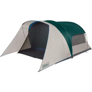Coleman Cabin Camping Tent with Screened Porch, 4/6 Person Weatherproof Tent with Enclosed Screened Porch Option, Includes Rainfly, Carry Bag, Extra Storage, and 10 Minute Setup(6-person Porch)