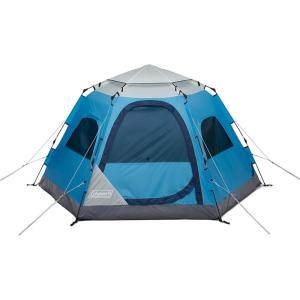 Coleman Camp Burst 4-Person Camping Tent, Umbrella-Style Pop-Up Tent with 45s Easy Setup, Dark Room Option Available, Tub Floor and Taped Seams Keep You Dry, 360° Views(Camp Burst)