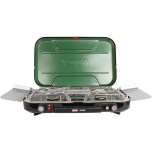 Coleman Classic 3-Burner Propane Camping Stove with InstaStart Ignition, Portable Cooktop with 3 Adjustable Burners & 28,000 BTUs of Power for Camping, Tailgating, Grilling, Hunting & More(Green)