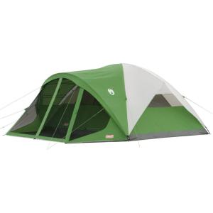 Coleman Evanston Tent with Screen Room 6/8 Person Weatherproof Tent Sets Up in 15 Mins Included Rainfly & Carry Bag Made of PFAS-Free Materials(8-person)