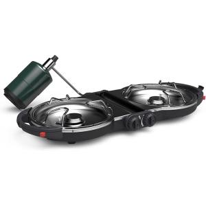 Coleman Fold ‘N Go 2-Burner Propane Stove, Dual Adjustable Burners with 20,000 BTUs of Power & InstaStart Ignition, Great for Camping, Tailgating, Grilling, & More(Black)