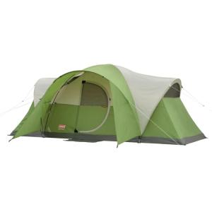 Coleman Montana 8-Person Camping Tent with Rainfly, Weatherproof Family Tent Sets Up in 15 Mins, Fits Multiple Airbeds(Green)