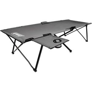 Coleman Pack-Away Big ‘n Tall Camping Cot with Removable Side Table, Extra Wide Cot Fits Adults up to 6ft 6in or 300lbs, Carry Bag Included
