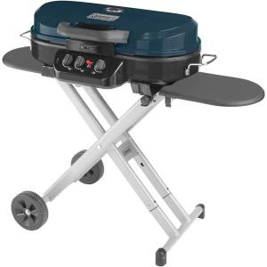 Coleman RoadTrip 285 Portable Stand-Up Propane Grill with 3 Adjustable Burners & Instastart Ignition, 20,000 BTUs of Power for Outdoor Cooking, Camping, Tailgating, Grilling, BBQs, & More(Blue)