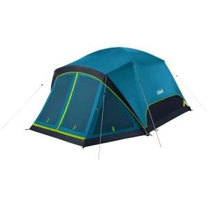 Coleman Skydome Dark Room Camping Tent with Screen Porch & 5-Minute Setup, Weatherproof 4/6 Person Tent Blocks 90% of Sunlight, Rainfly & Carry Bag Included, Made of PFAS-Free Materials(Contains Pfas)