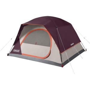 Coleman Skydome Tent with 5 Minute Setup, 2/4/6/8-Person Weatherproof Tent with Rainfly & Carry Bag, 20% More Headroom Than Traditional Canopies(Blackberry)