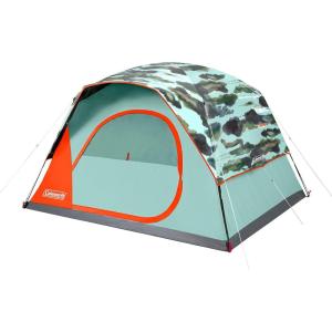 Coleman Skydome Tent with 5 Minute Setup, 2/4/6/8-Person Weatherproof Tent with Rainfly & Carry Bag, 20% More Headroom Than Traditional Canopies(Watercolor)