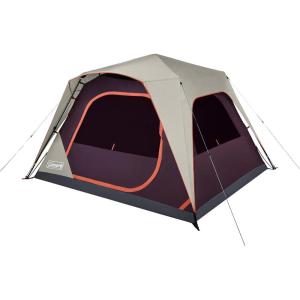 Coleman Skylodge Instant Tent with Rainfly, 4/6/8 Person Family Tent Sets Up in a Minute, Includes Pre-Attached Poles & Carry Bag, Made of PFAS-Free Materials(6-person)