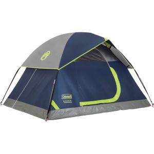 Coleman Sundome Camping Tent with Rainfly, 2/3/4/6 Person Tent Sets Up in 10 Mins, Weatherproof Shelter for Camping, Festivals, Backyard, Sleepovers, & More(Navy Blue)
